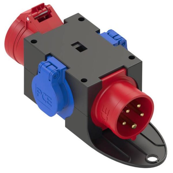 Adapter PCE 9430402, 400V, 16A, IP44, 1 CEE 16 A, 5 -polowy , 2 Gniazda 16 A ( 230 V)