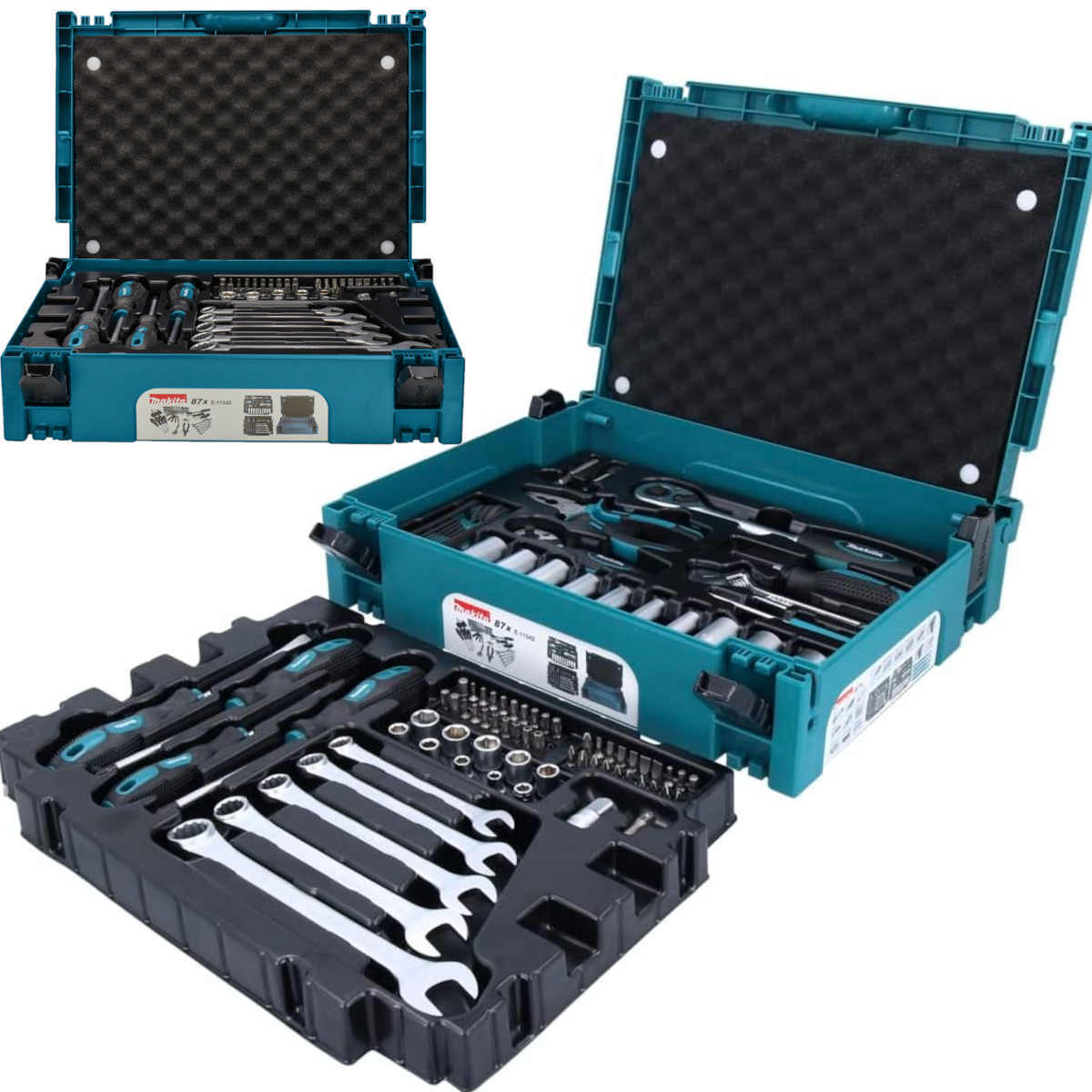Zestaw akcesoriów i narzędzi ręcznych Makpac, 87 szt. Makita E-11542