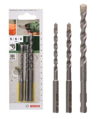 3-częściowy zestaw wierteł do betonu SDS Plus 5,0×100; 6,0×100; 8,0×120 Bosch 2609256908