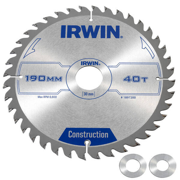 Piła tarczowa do drewna 190 mm x 40T Irwin 1897200