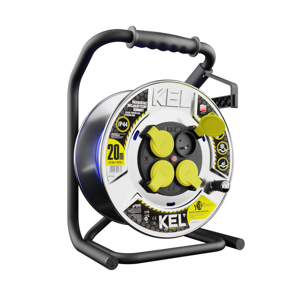Przedłużacz bębnowy Kel Heavy Duty W-99251 20m 3x2,5 - obrazek 1