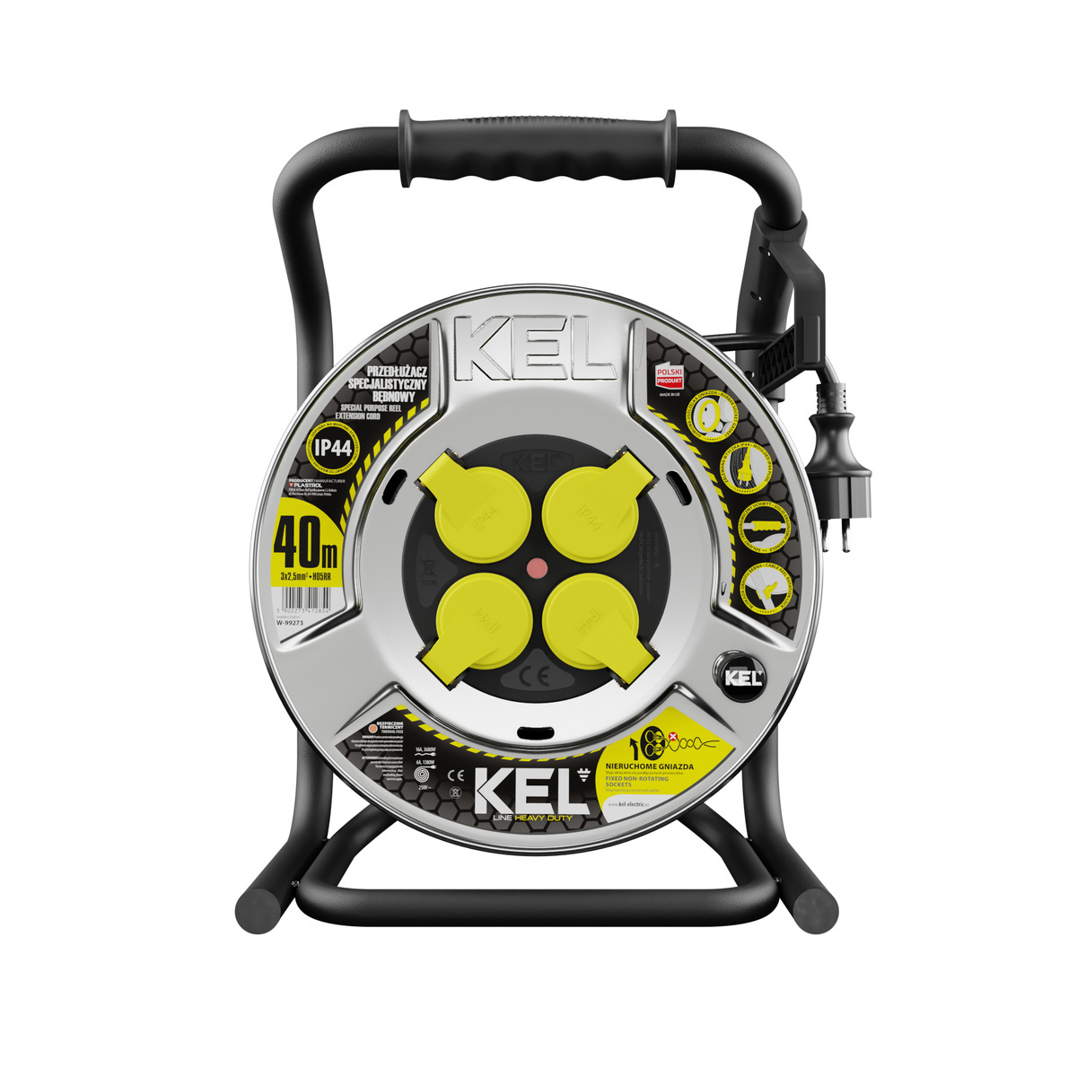 Przedłużacz bębnowy Kel Heavy Duty W-99273, 40M/3X2,5 - obrazek 1