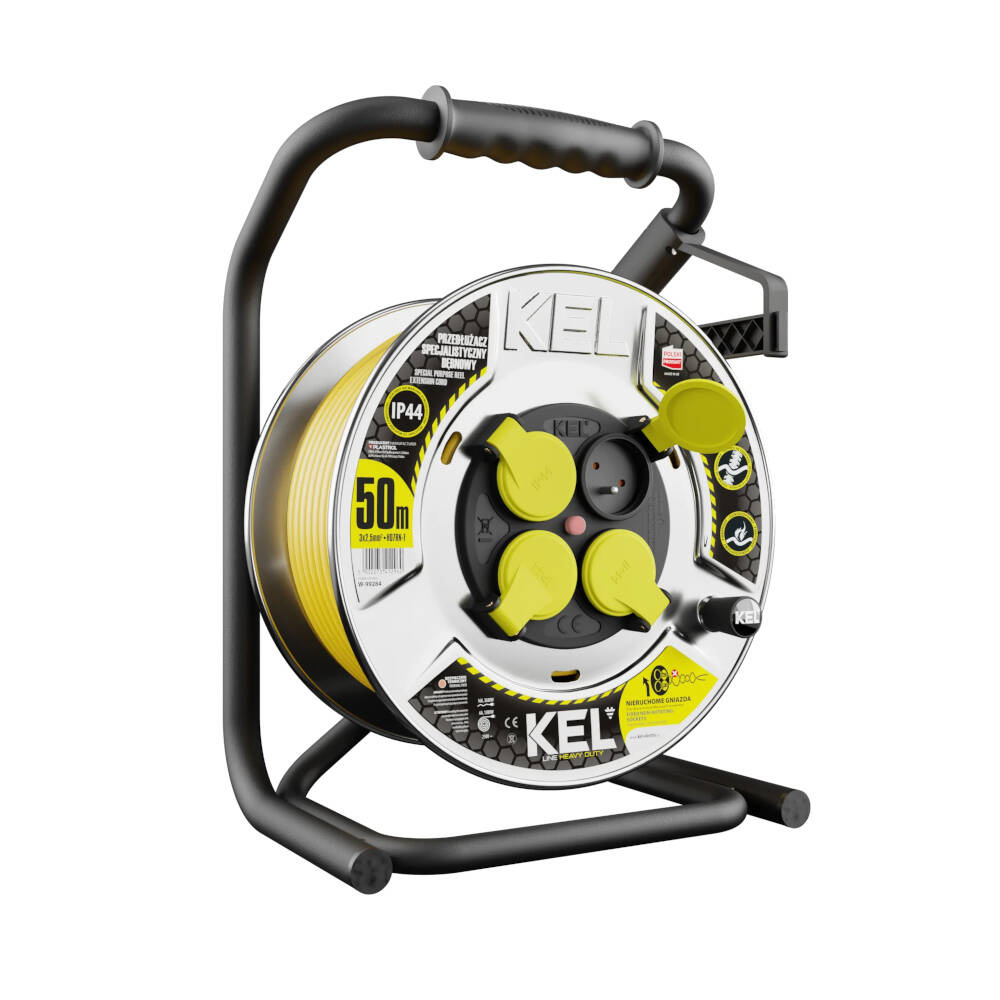 Przedłużacz bębnowy Kel Heavy Duty W-99284 50m 3x2,5 - obrazek 1