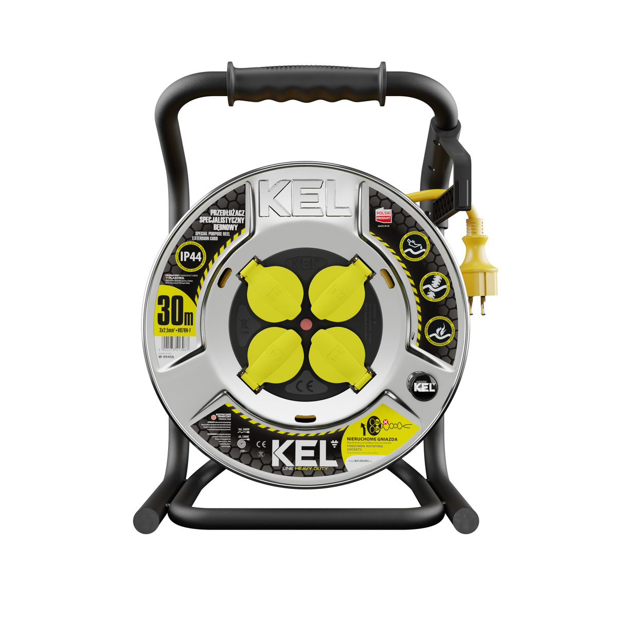 Przedłużacz bębnowy Kel Heavy Duty W-99456, 30M/3X2,5 - obrazek 1