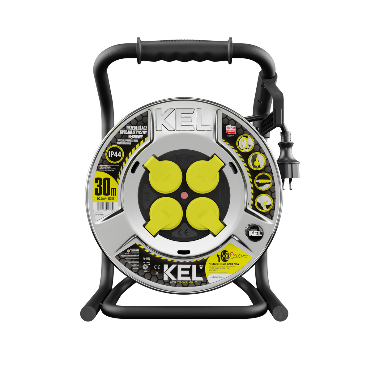 Przedłużacz bębnowy Kel W-99265, 30M/3X2,5 - obrazek 1