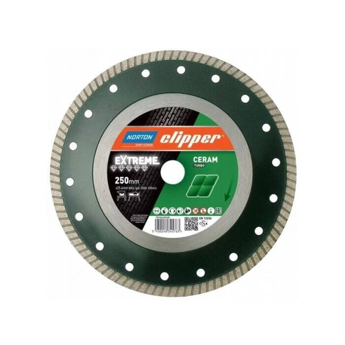 Tarcza diamentowa Norton Clipper EXTREME CERAMIC TURBO H10 250×25.4