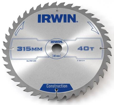 Tarcza do cięcia do drewna 315x30 mm 40T Irwin 1897214 - obrazek 1