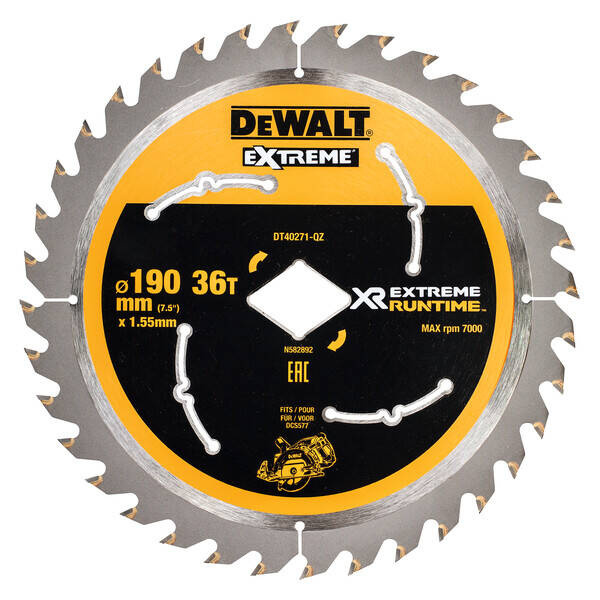 Tarcza do cięcia drewna 190mm/36Z Dewalt DT40271-QZ - obrazek 1
