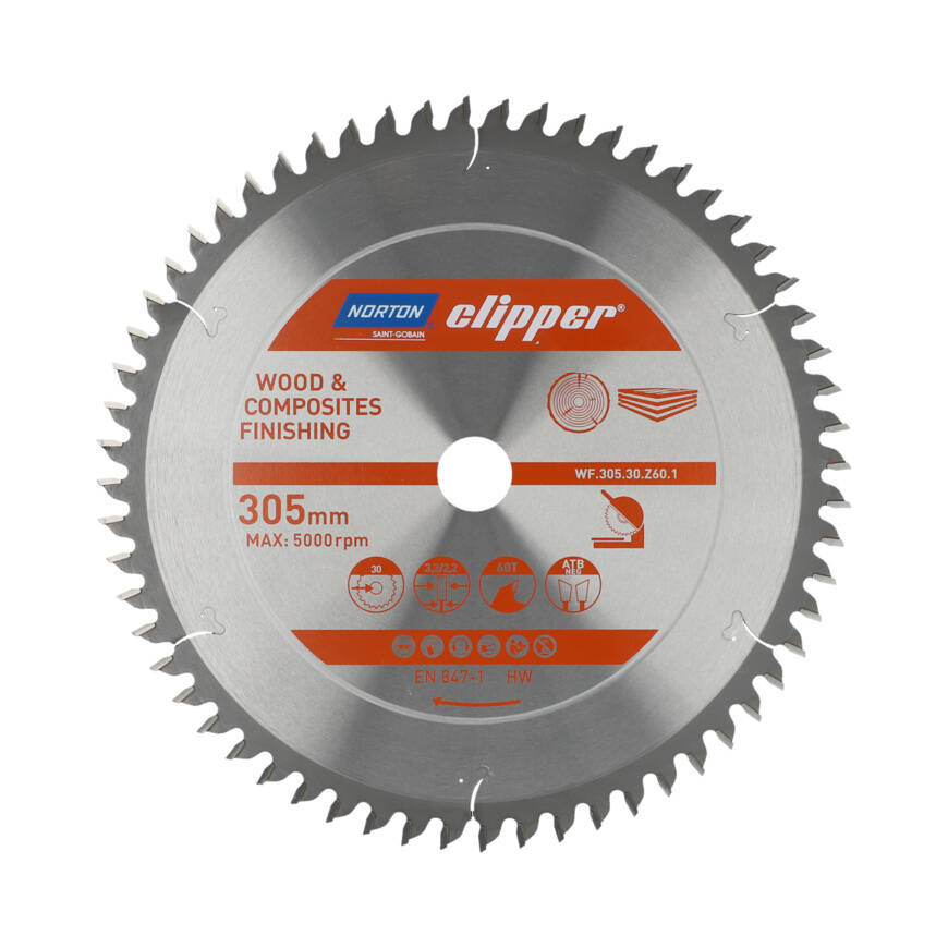 Tarcza do cięcia drewna 305x30 mm Norton Clipper 70184608124 - obrazek 1