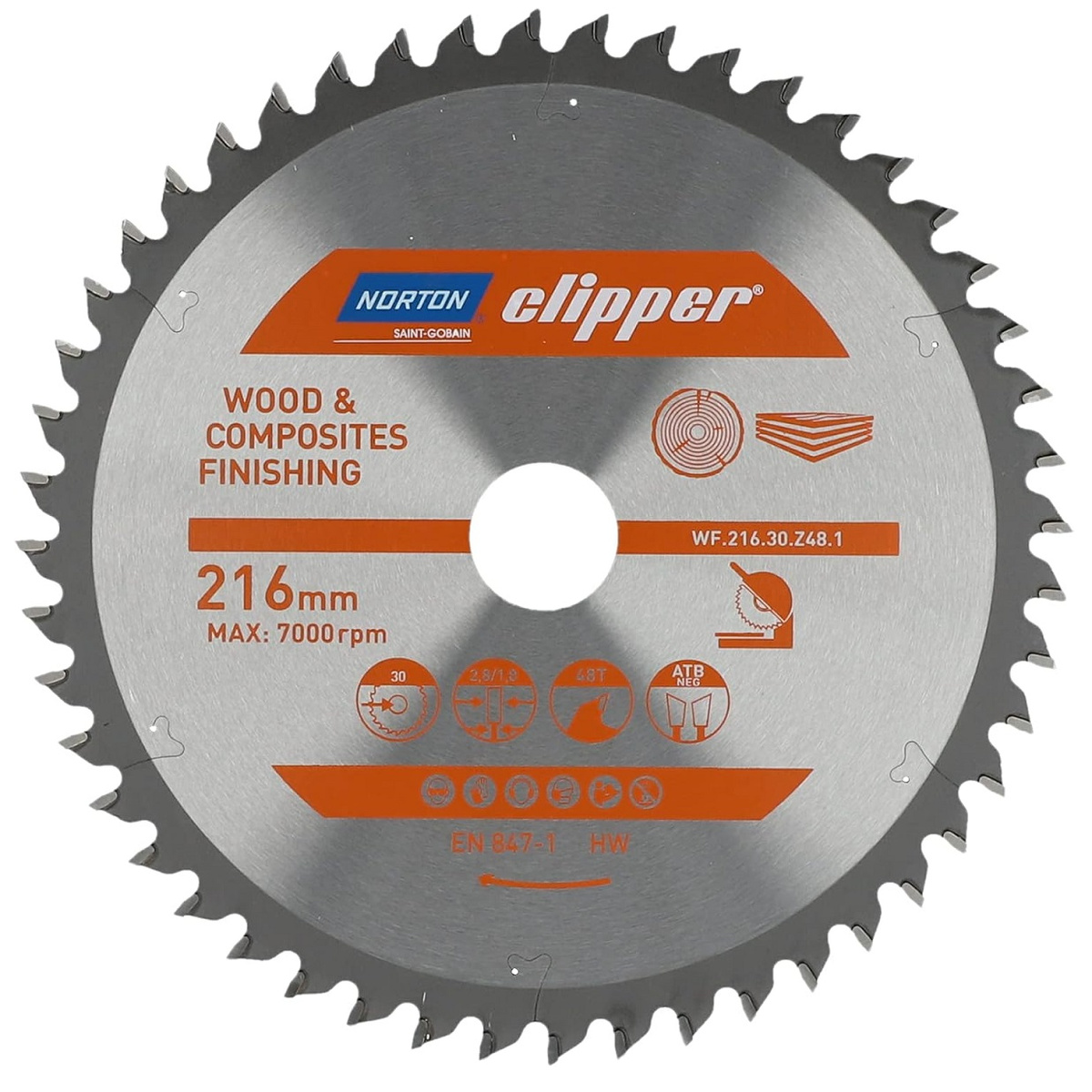 Tarcza do cięcia drewna TCT 216×2.8mm NORTON 70184608099