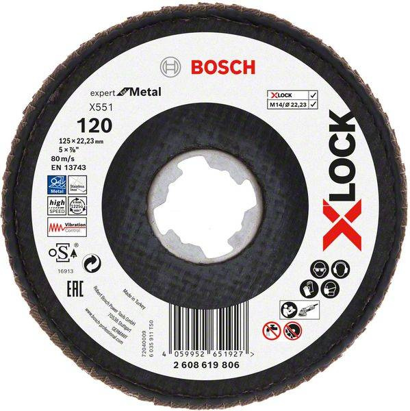 Tarcza listkowa X551 Expert for Metal X-LOCK 125×22,23 G120 Bosch 2608619806