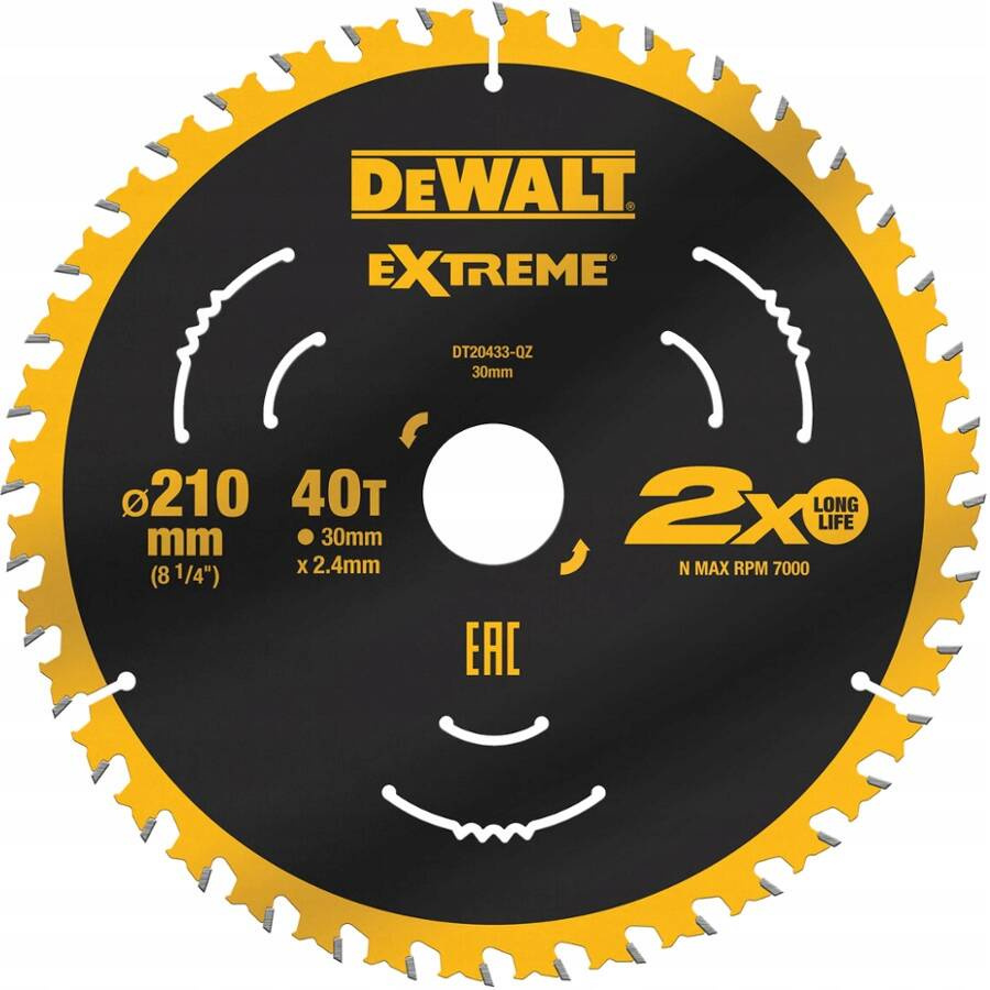 Tarcza pilarska Dewalt DT20433-QZ 210x30/40z - obrazek 1