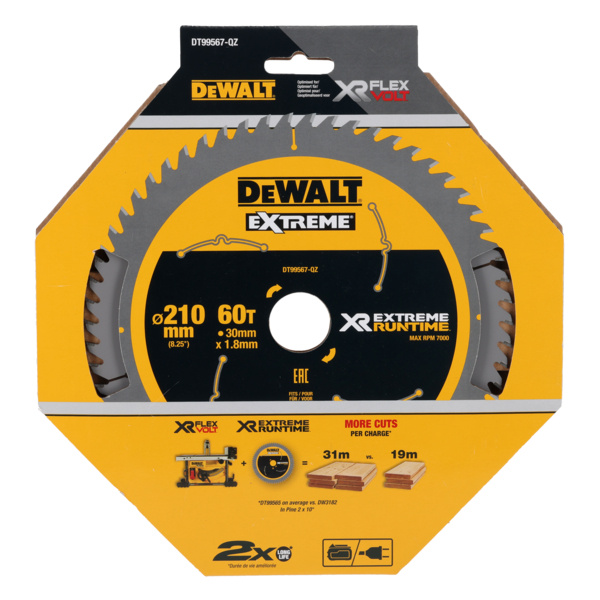 Tarcza tnąca do drewna 210x30x1,8 mm 60T Dewalt DT99567-QZ - obrazek 1