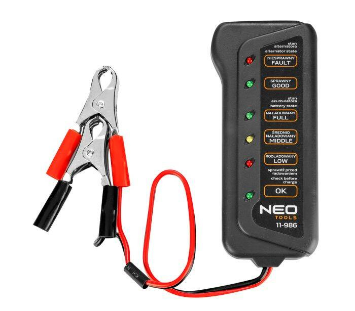 Tester akumulatorów i ładowania 12 V LED NEO Tools 11-986 - obrazek 1