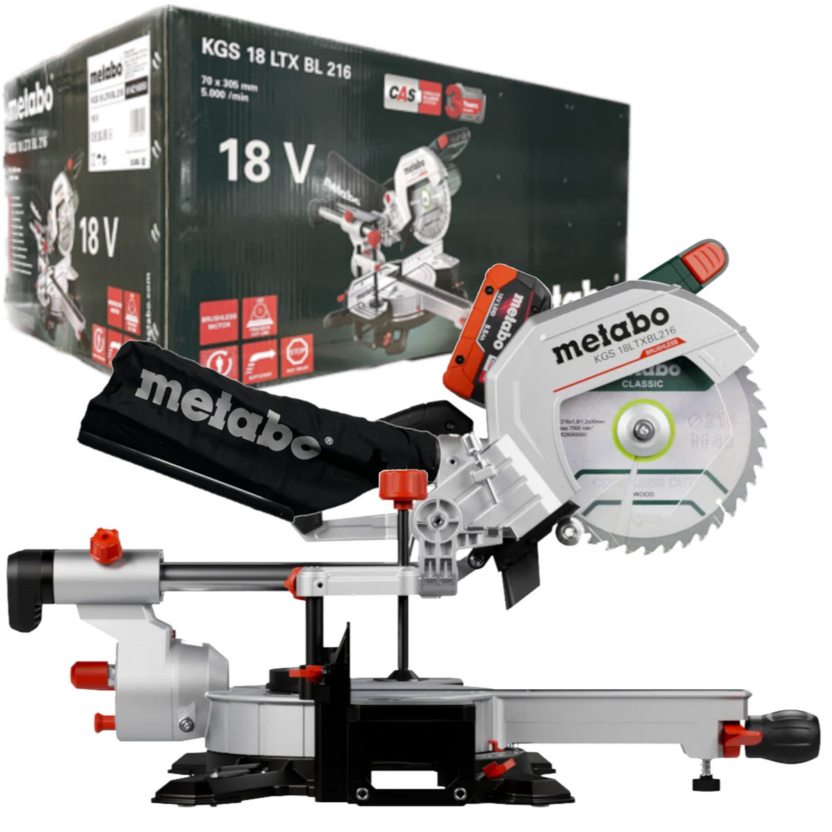 Ukośnica Metabo KGS 18 LTX BL 216 (614216850) - obrazek 1