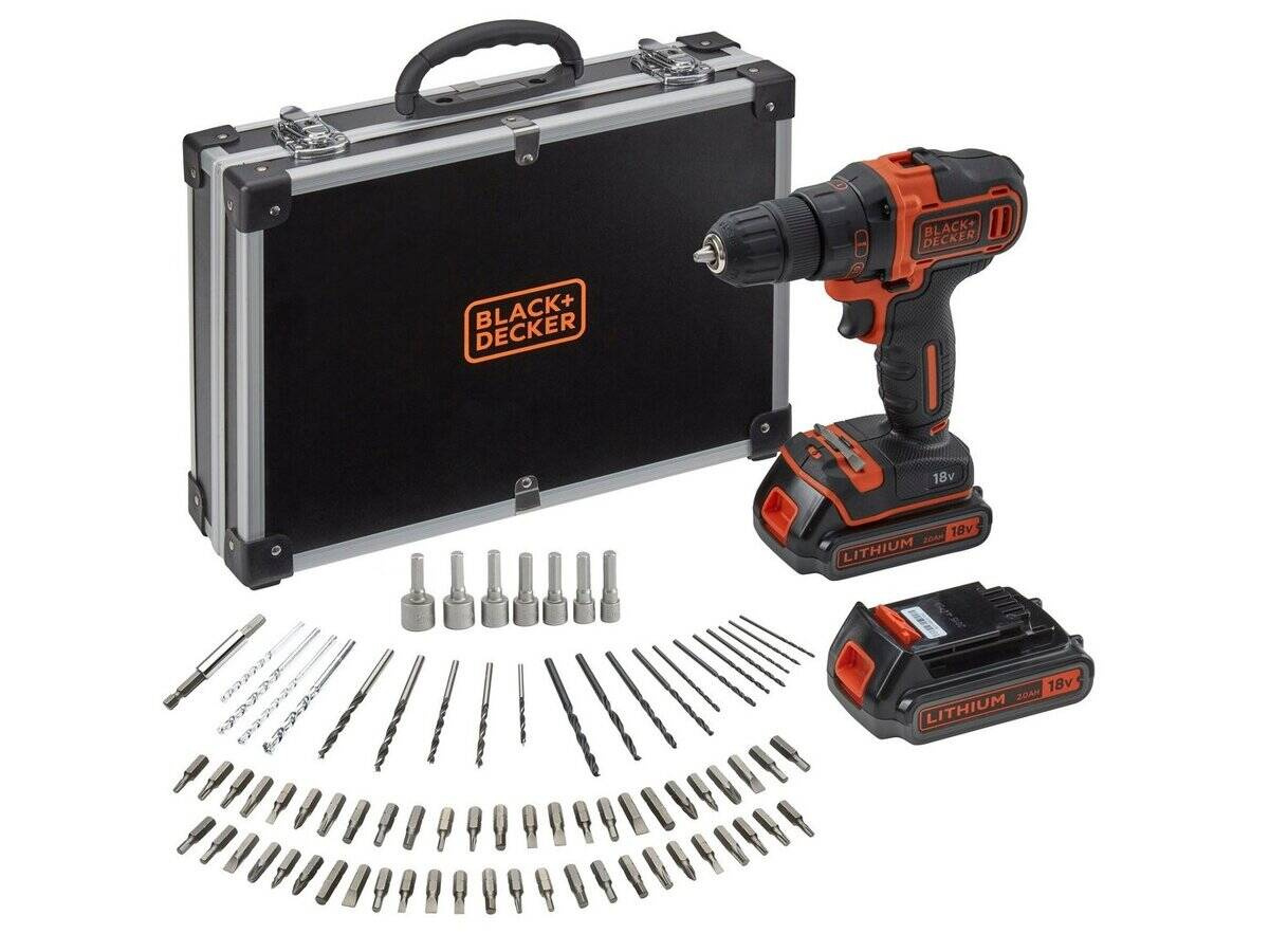 Wiertarko-wkrętarka udarowa Black Decker BDCHD18BAFC-QW z zestawem - obrazek 1