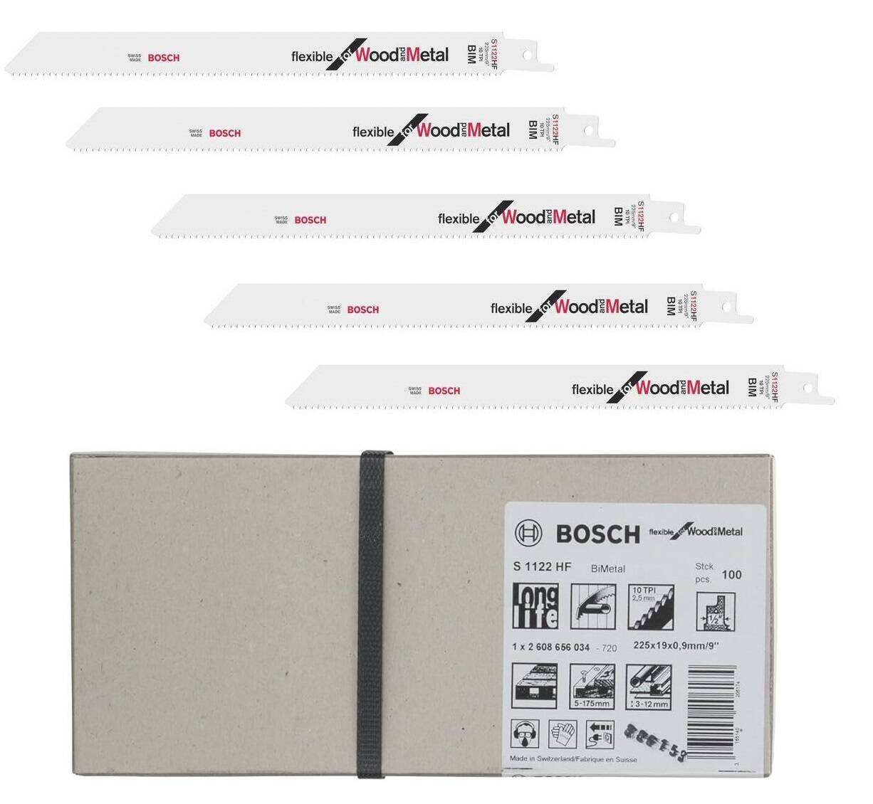 Zestaw 100 szt. brzeszczotów do pił szablastych S 1122 HF Bosch 2608656034 - obrazek 1