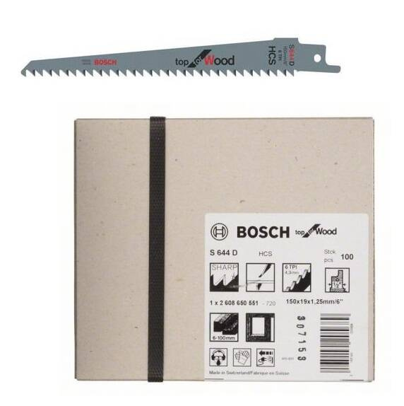 Zestaw 100 szt. brzeszczotów do pił szablastych S 644 D Bosch 2608650551 - obrazek 1