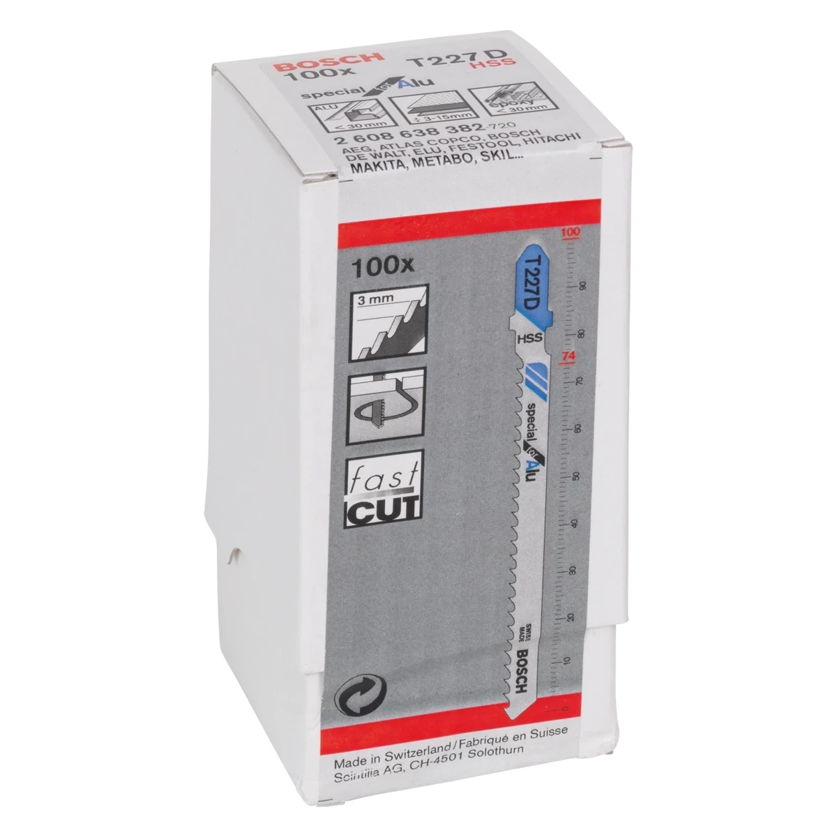 Zestaw 100 szt. brzeszczotów do wyrzynarek Bosch PRO Alu Curve T227D (2608638382) - obrazek 1