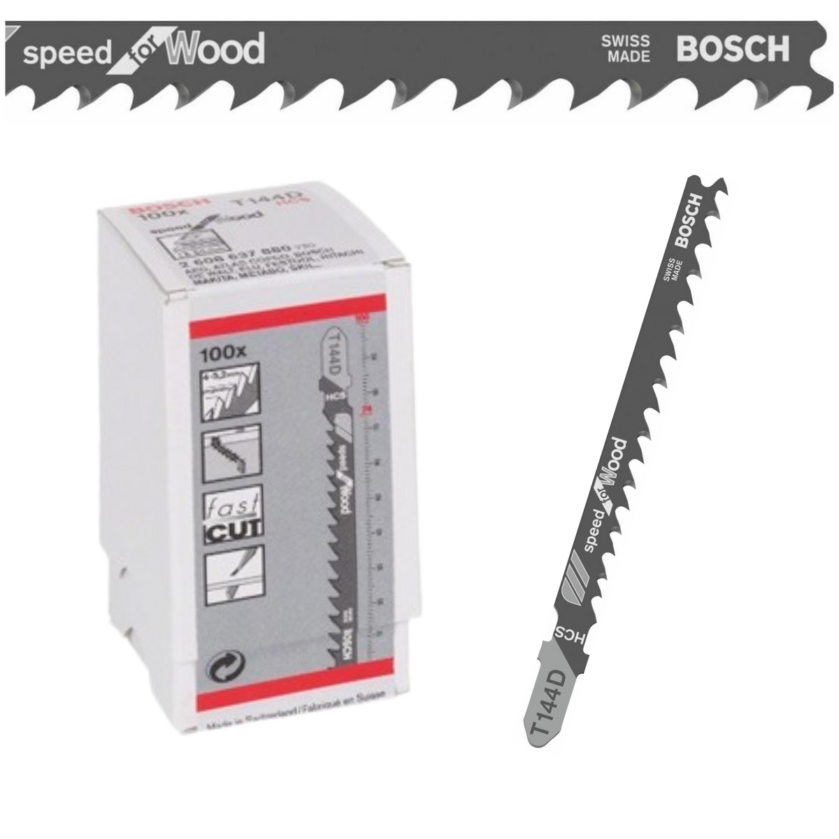 Zestaw 100 szt. brzeszczotów do wyrzynarek Bosch T 144 D (2608637880) - obrazek 1