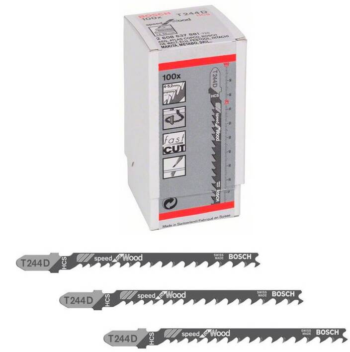 Zestaw 100 szt. brzeszczotów do wyrzynarek T 244 D Bosch 2608637881 - obrazek 1