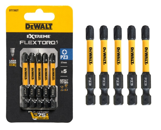 Zestaw 5-szt. bitów PZ3 57 mm Dewalt DT7392T-QZ - obrazek 1