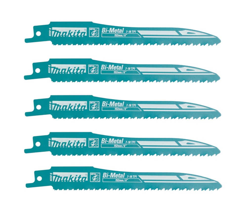 Zestaw 5 szt. brzeszczotów do metalu do piły szablastej 152x0,9mm Makita B-05038 - obrazek 1