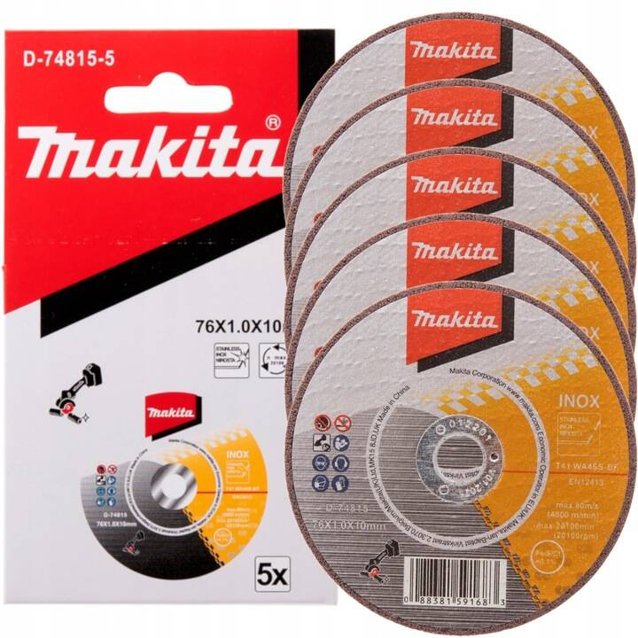 Zestaw 5 szt. tarcz do metalu 76x1x10mm Makita D-74815-5 - obrazek 1
