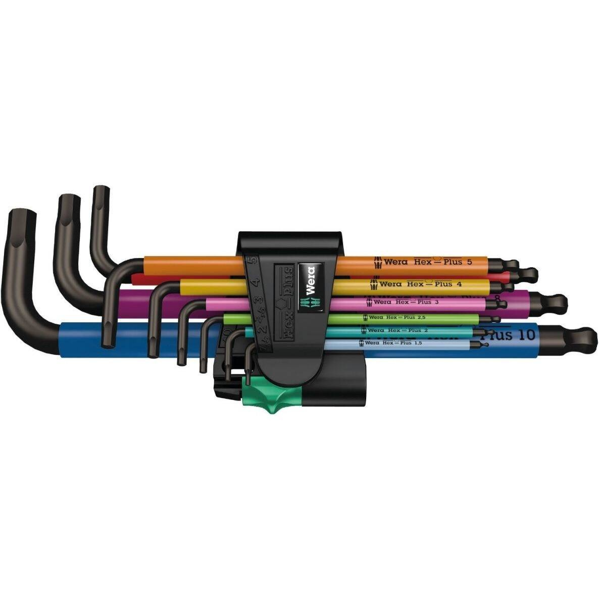 Zestaw kluczy trzpieniowych z kulką Wera Hex-Plus Multicolour, metrycznych, 9 el. - obrazek 1