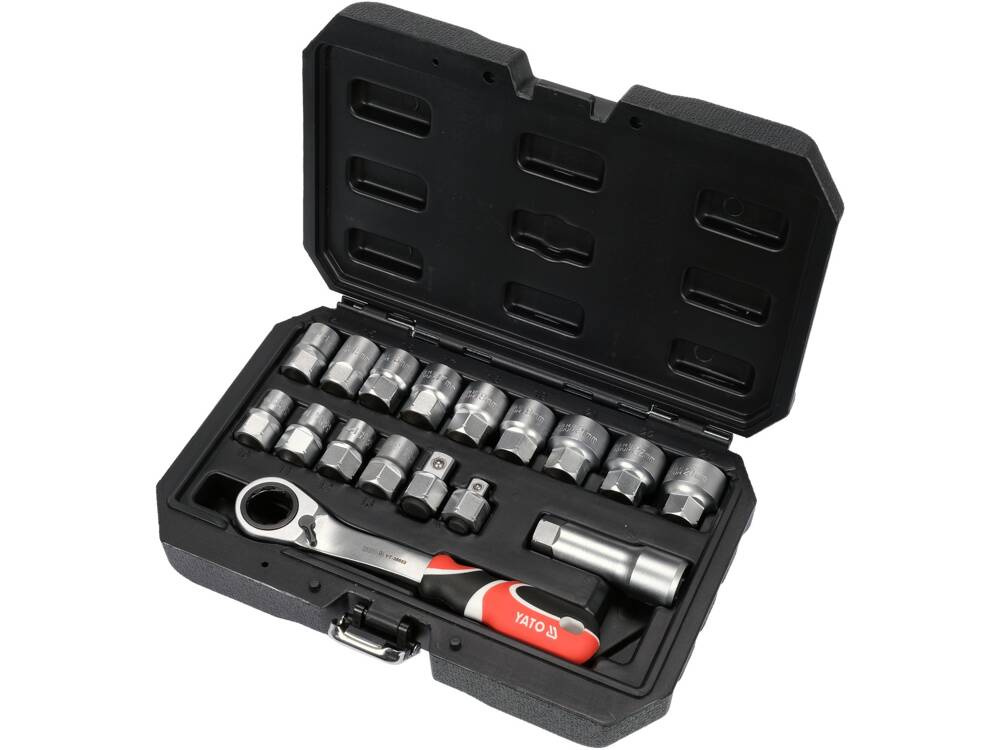 Zestaw nasadek przelotowych SPLINE 3/8″ 1/2″ Yato YT-38653
