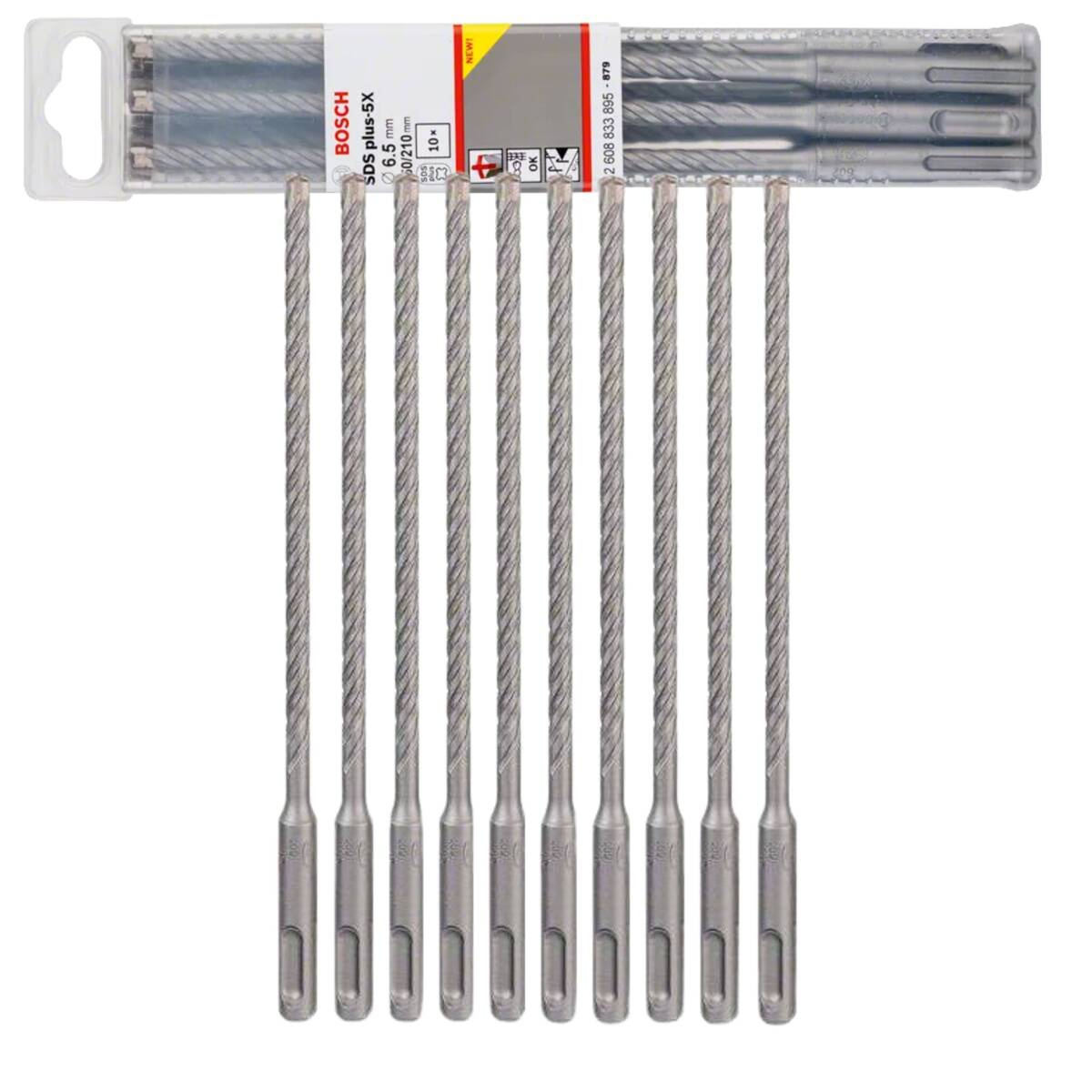 Zestaw wierteł SDS plus-5X 6,5x150x210 Bosch 2608833895 10 szt. - obrazek 1