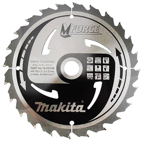 Tarcza tnąca do drewna Makita M-Force 180 x 20 x 2 mm 24 Z B-08028 - obrazek 1