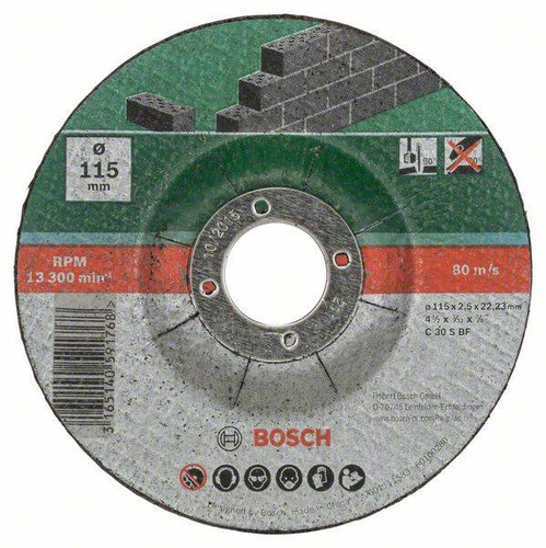 5-częściowy zestaw tarcz tnących, wygiętych, do metalu C 30 S BF 115×22,23 Bosch 2609256334