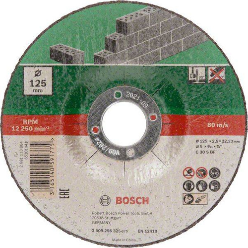 5-częściowy zestaw tarcz tnących, wygiętych, do metalu C 30 S BF 125×22,23 Bosch 2609256335