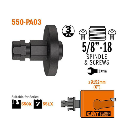 Adaptor 5/8″ do otwornic do 150 mm CMT 550-PA03