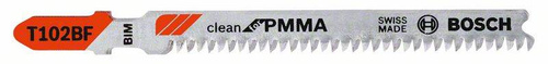Brzeszczot BIM do wyrzynarek, T 102 BFClean for PMMA Bosch 2609256C59 - obrazek 1