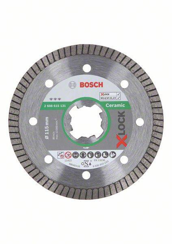 Diamentowa tarcza tnąca Best for Ceramic Extraclean Turbo z systemem X-LOCK, 115x22,23x1,4x7 Bosch 2608615131 - obrazek 1