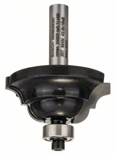 Frez do kształtowania krawędzi D, 8 mm, R1 6,3 mm, B 15 mm, L 18 mm, G 60 mm Bosch 2608628397 - obrazek 1