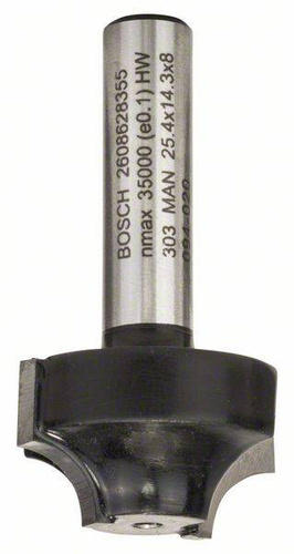 Frez do kształtowania krawędzi E, 8 mm, R1 6,3 mm, D 25,4 mm, L 14 mm, G 46 mm Bosch 2608628355 - obrazek 1