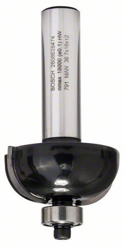 Frez do żłobienia, 12 mm, R1 12 mm, D 36,7 mm, L 16 mm, G 70 mm Bosch 2608628474 - obrazek 1