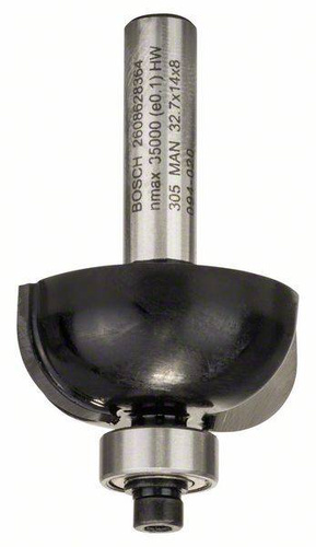 Frez do żłobienia, 8 mm, R1 10 mm, D 32,7 mm, L 14 mm, G 55 mm Bosch 2608628364 - obrazek 1