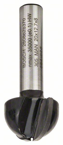 Frez promieniowy wypukły, 8 mm, R1 10 mm, D 20 mm, L 12,4 mm, G 46 mm Bosch 2608628370 - obrazek 1