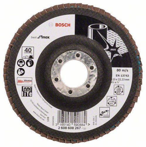Listkowa tarcza szlifierska X581, Best for Inox 115x22,23x40 Bosch 2608608267 - obrazek 1