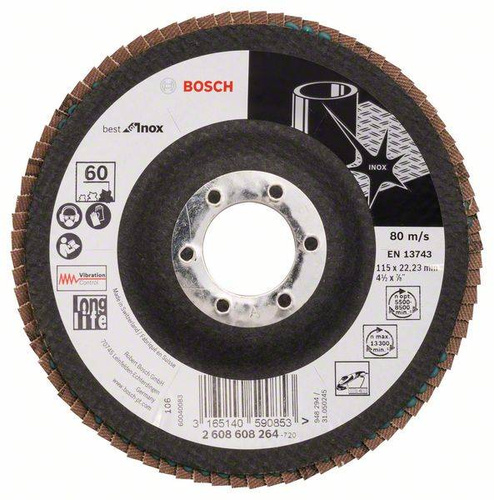 Listkowa tarcza szlifierska X581, Best for Inox 115x22,23x60 Bosch 2608608264 - obrazek 1