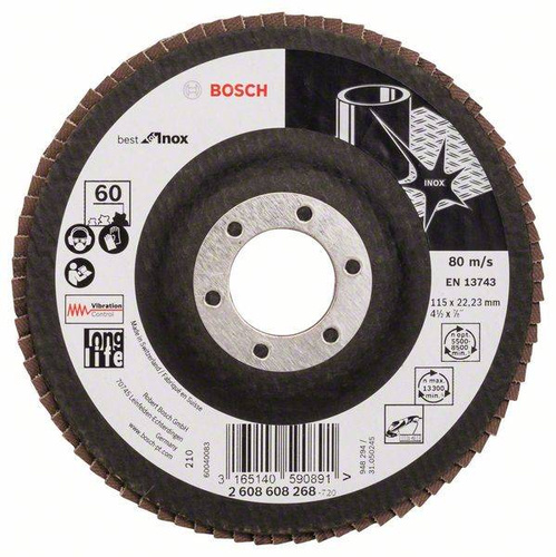 Listkowa tarcza szlifierska X581, Best for Inox 115x22,23x60 Bosch 2608608268 - obrazek 1