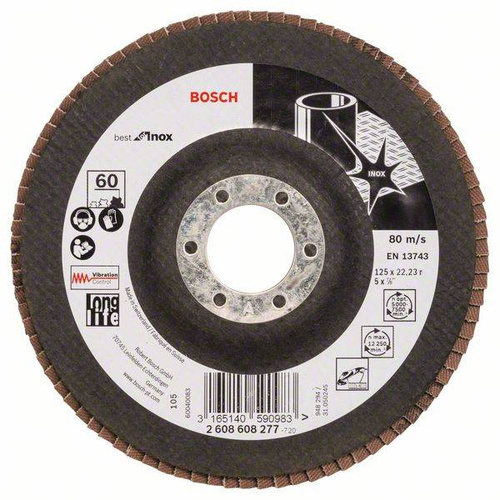 Listkowa tarcza szlifierska X581, Best for Inox 125x22,23x60 Bosch 2608608277 - obrazek 1