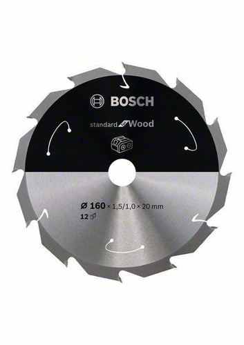 Ostrze do piły tarczowej bezprzewodowej Standard for Wood 160 x 1,5 / 1 x 20 T12 Bosch 2608837675 - obrazek 1