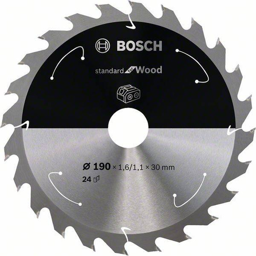 Ostrze do piły tarczowej bezprzewodowej Standard for Wood 190 x 1,6 / 1,1 x 30 T24 Bosch 2608837708 - obrazek 1