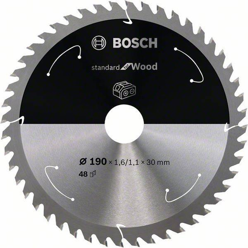 Ostrze do piły tarczowej bezprzewodowej Standard for Wood 190 x 1,6 / 1,1 x 30 T48 Bosch 2608837710 - obrazek 1