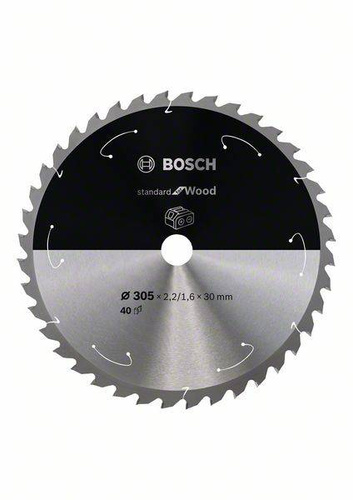 Ostrze do piły tarczowej bezprzewodowej Standard for Wood 305 x 2,2 / 1,6 x 30 T40 Bosch 2608837741 - obrazek 1